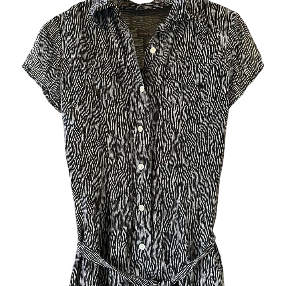 Banana Republic Dress Vintage Long Zebra Print Size 0